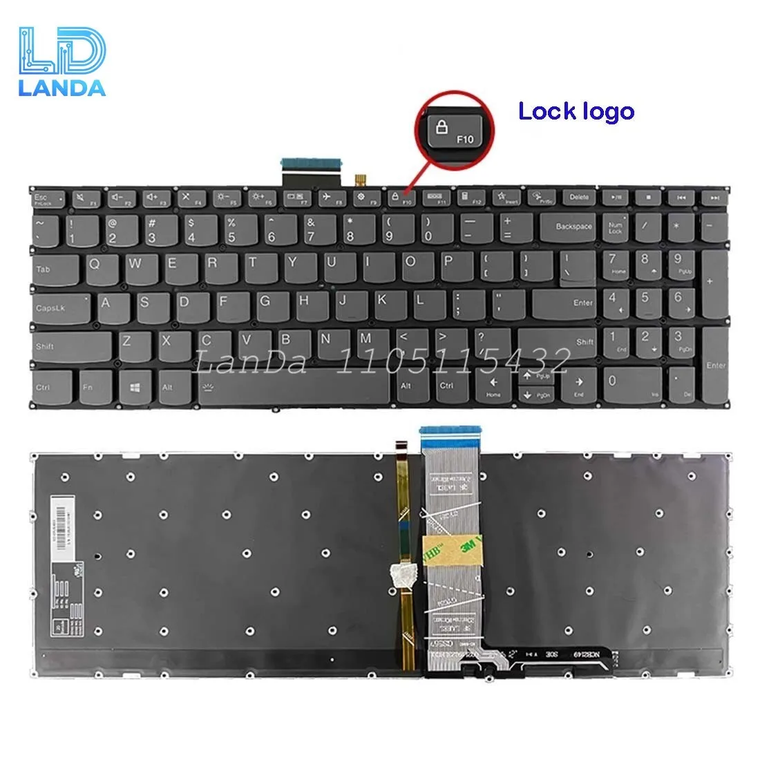 

Keyboard For Lenovo Air15 ALC are ITL 2021 S350-15IML S350-15IIL US Backlit