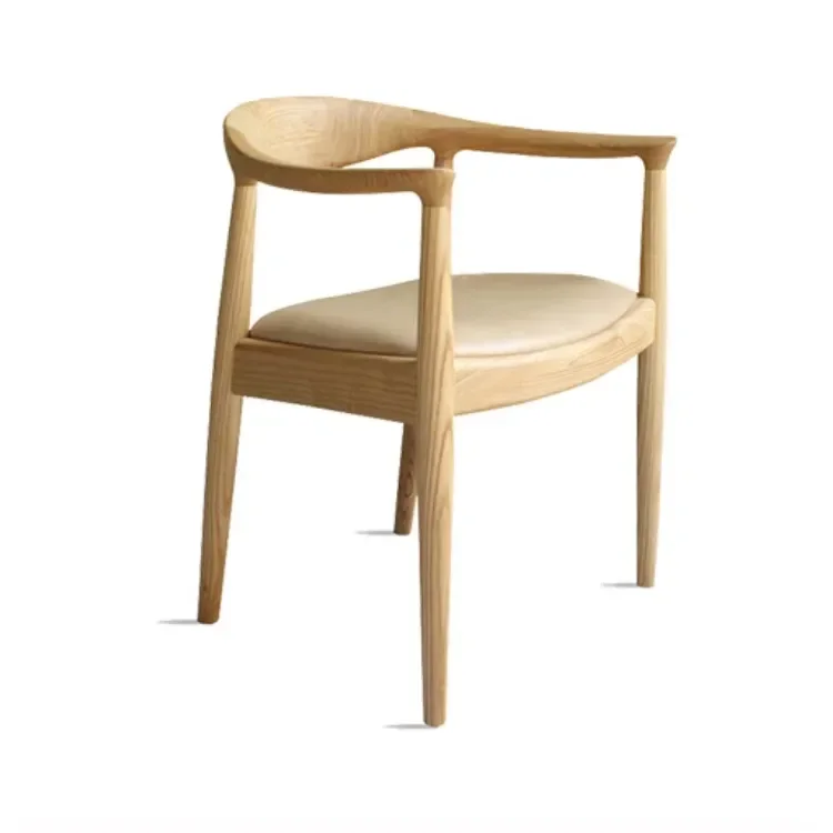 2026 Foshan factory supply Nordic solid wood coffee chair round back rchair dining chair for hotel