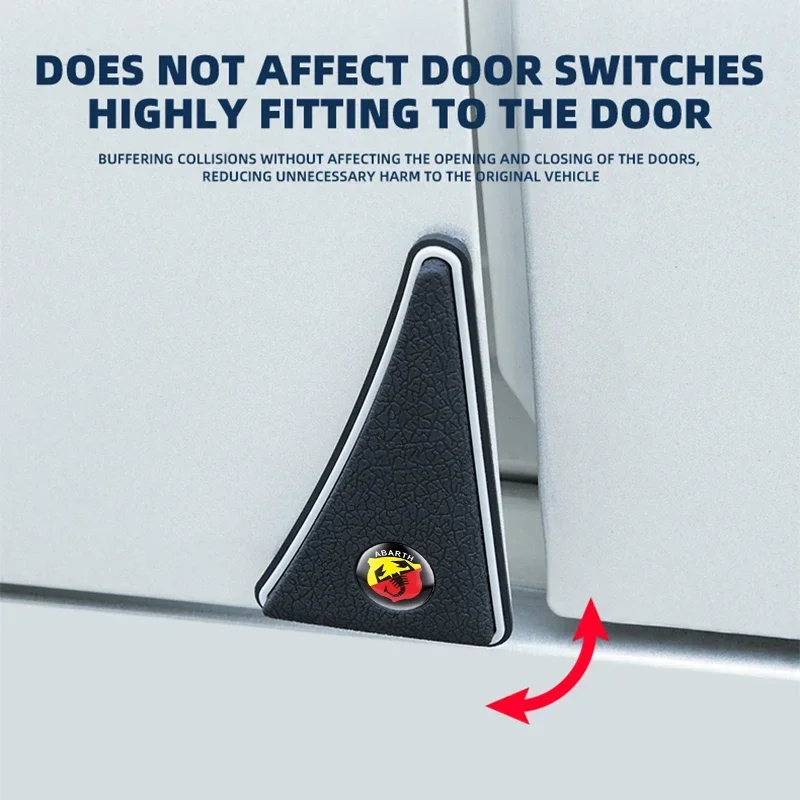 2PCS Car Door Corner Protective Covers Anti-Collision Stickers For Fiat Abarth 595 Abarth 500 Abarth 124 Spider Car Accessories