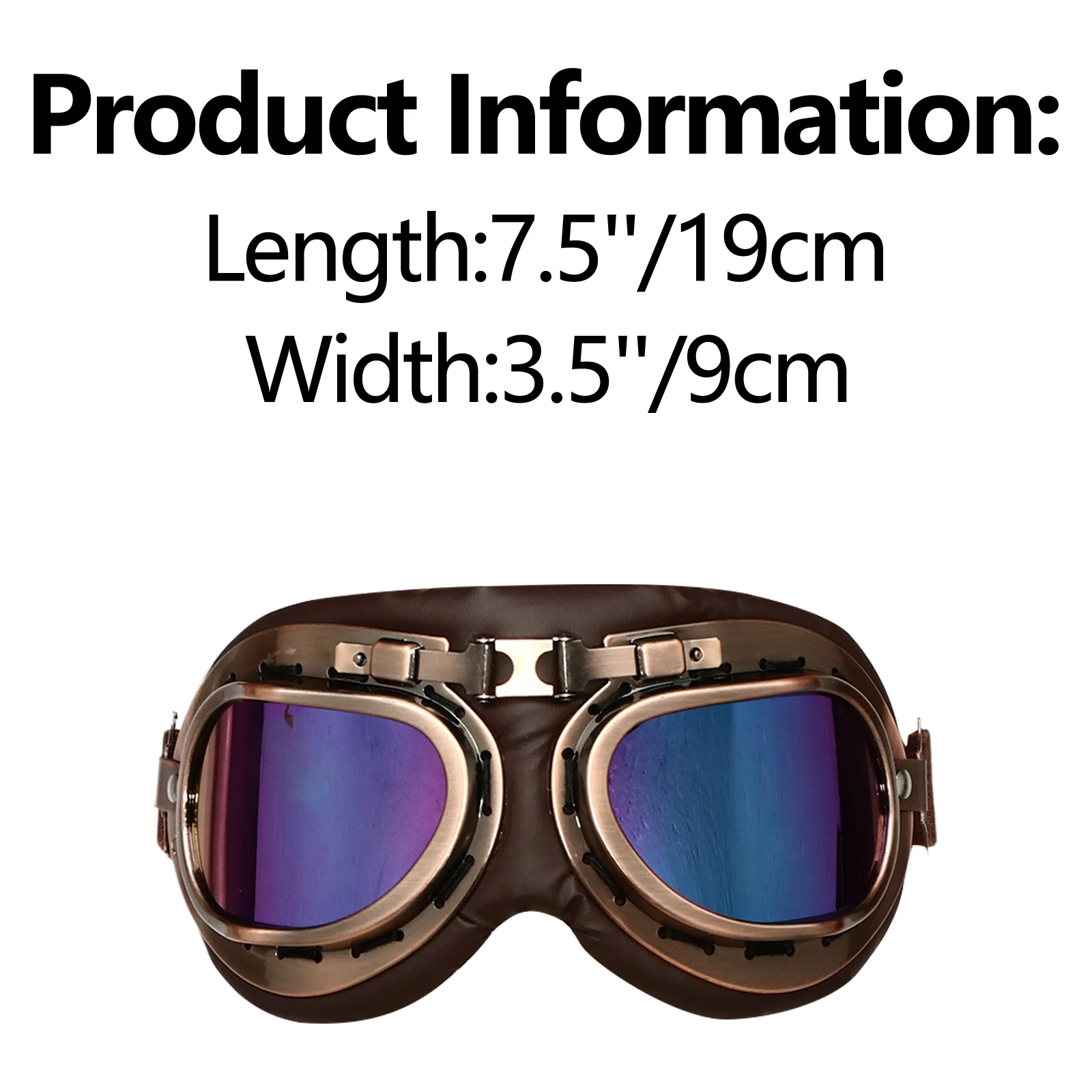 Men Women Retro Aviator Pilot Style Windproof Sports Motorcycle Goggles Eyewear with Adjustable Elastic Straps 6