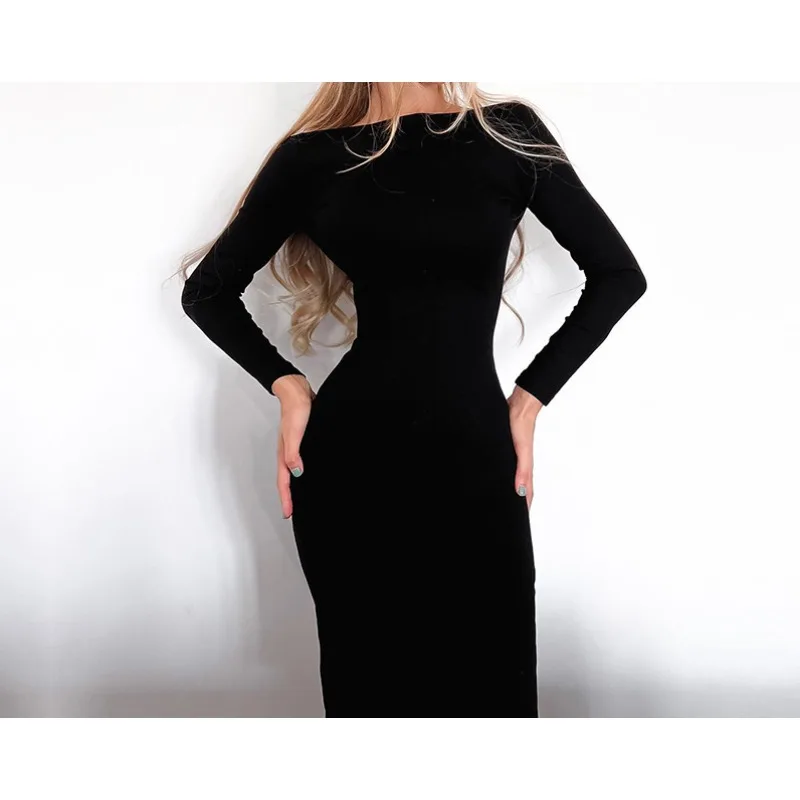 

Women's Long Sleeved, Backless, Slim Fit, Buttocks Wrapped, Sexy, Trendy and Stylish Dress