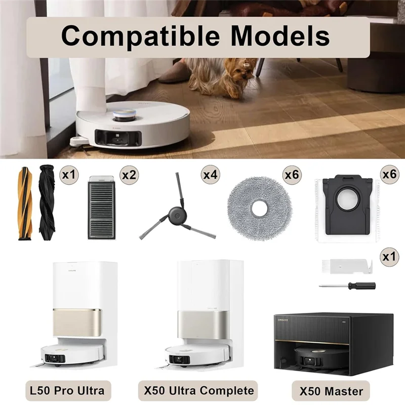 Accessories Kit For Dreame X50 Ultra Complete/ L50 Pro Ultra/ X50 Master Vacuum Cleaner Parts Replacement Parts Kit A62X