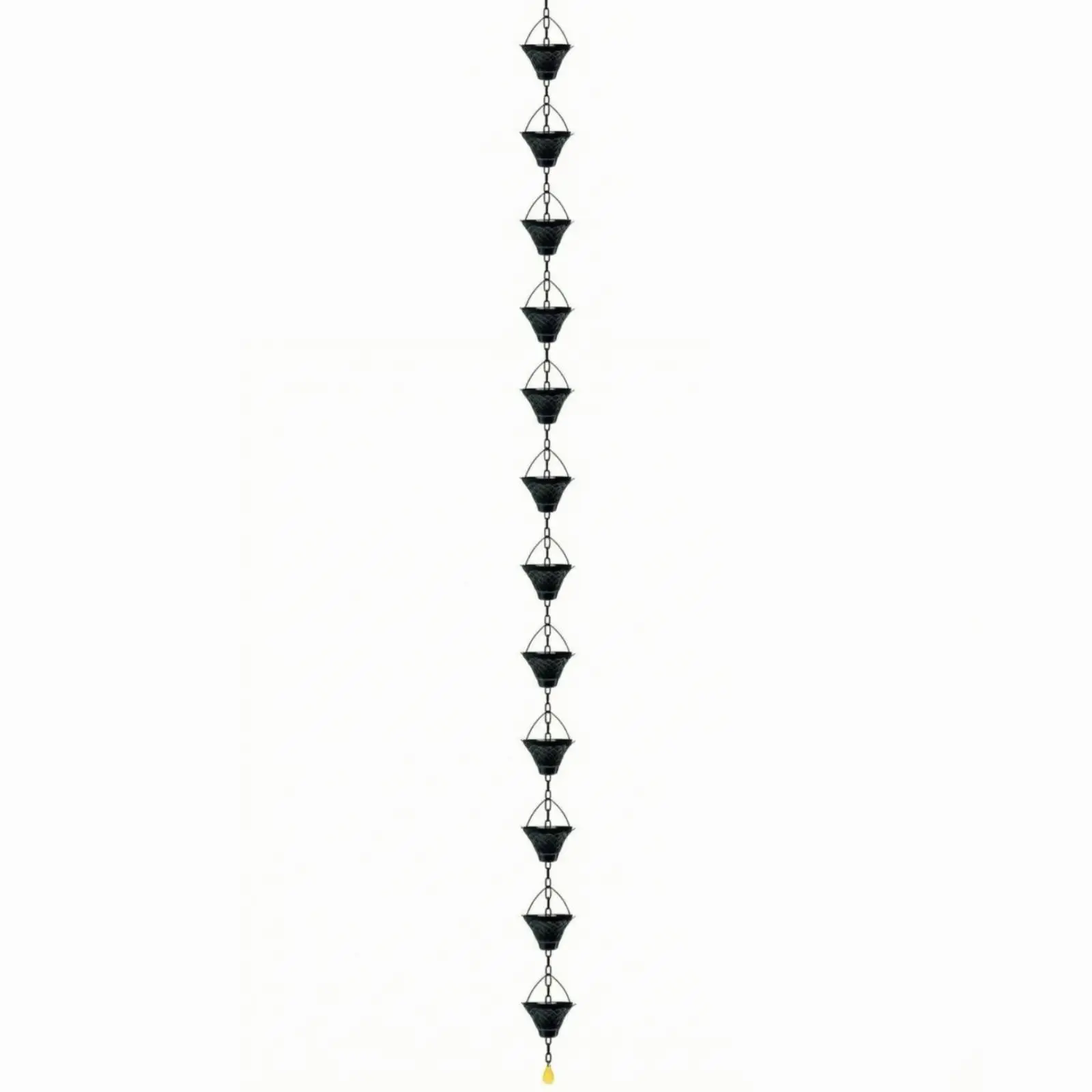 Iron Rain Chain with Geometric Cups Easy to Install for Roof Gutter, Patio