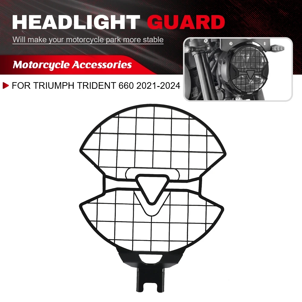 

Motocycle Accessories Headlight Protector Cover Grill Grille Lamp Light Protection For Trident 660 2021-2022-2023-2024