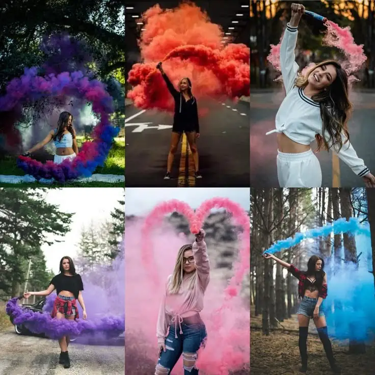 3 قطعة 8 ألوان الدخان ماجيك يده الدخان المرحلة ديكور استوديو الزفاف الضباب الدخان عصا جو الدعامة التصوير الدخان