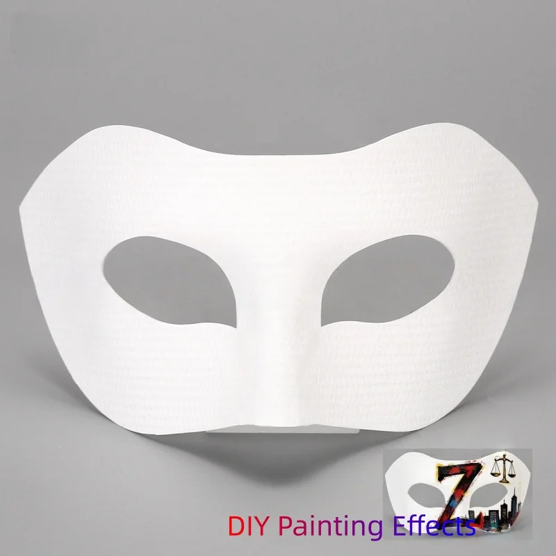 5 Pcs DIY Blank Half Face Masquerade Mask, Unpainted White Venetian Mask for Kids Adults Art Craft Halloween Costume Decoration