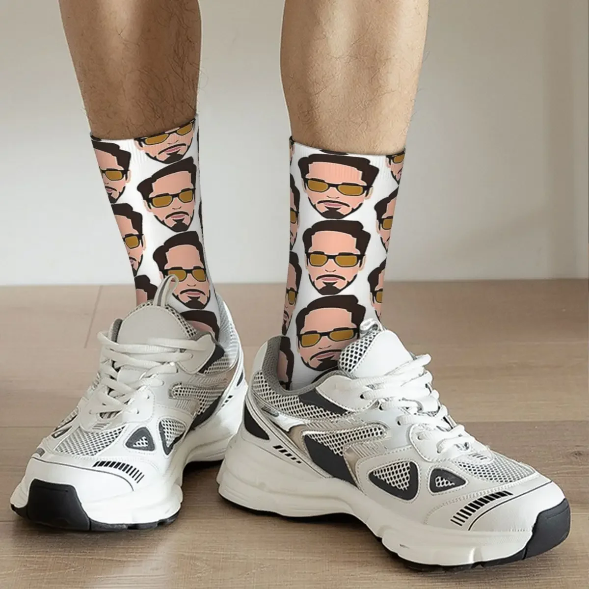 Robert Downey Jr. Vector Socks Harajuku Sweat Absorbing Stockings All Season Long Socks Accessories for Man's Woman's Gifts