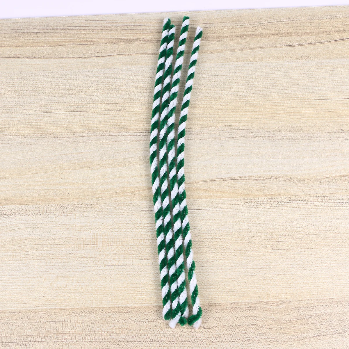50Pcs Two-Tone Craft Chenille Stems Dark Green White Twistable Bent Flexible Kids Pipe Cleaners Preschool DIY Art Materials