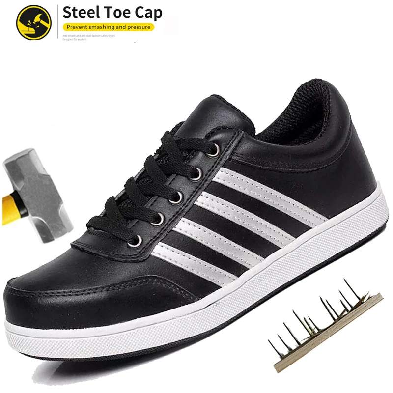 Botas de trabajo de seguridad multiusos para hombre, zapatillas de deporte con punta de acero para senderismo, diseño ligero, transpirable y resistente al agua