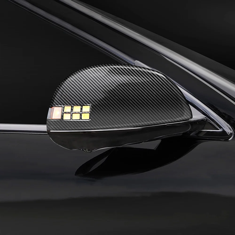 

Carbon Fiber Bright Black Rear View Mirror Cover For Hyundai Ioniq 6 2022 2023 Reverse Mirror Cap Housing