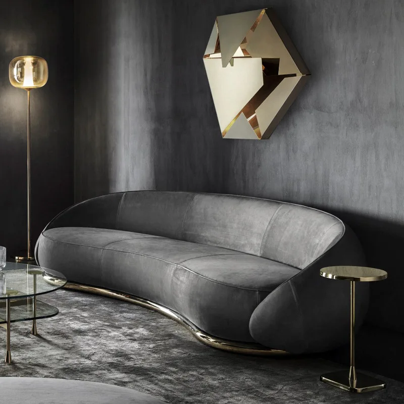 

Легкий роскошный современный простой изогнутый тканевый диван