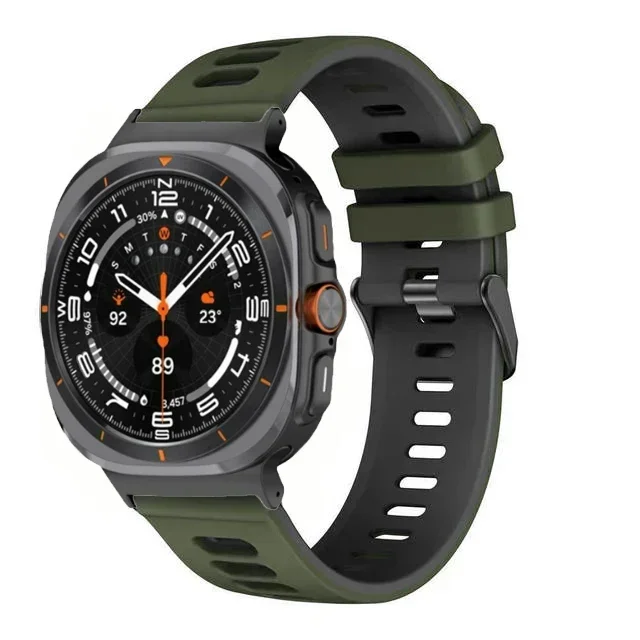 Ремешок силиконовый для Samsung Galaxy Watch Ultra, двухцветный браслет 47 мм для Samsung Galaxy Watch 7 Ultra