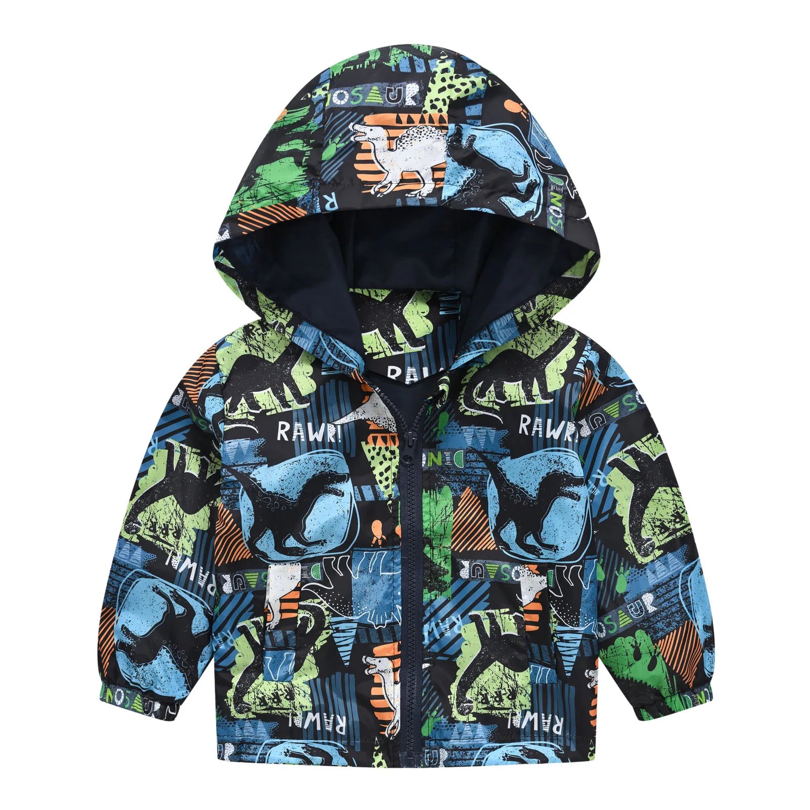 Autumn Kids Boys Coat Children Hooded Windbreaker Fashion Cartoon Print Girls Coat Toddler Kids Waterproof Hoodie Baby Jacket