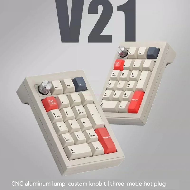 

Cidoo V21 Mini Numeric Keyboard 21 Keys Usb Bluetooth 2.4g Wireless Three Modes Pad Rgb Mechanical Keyboard Computer Accessories