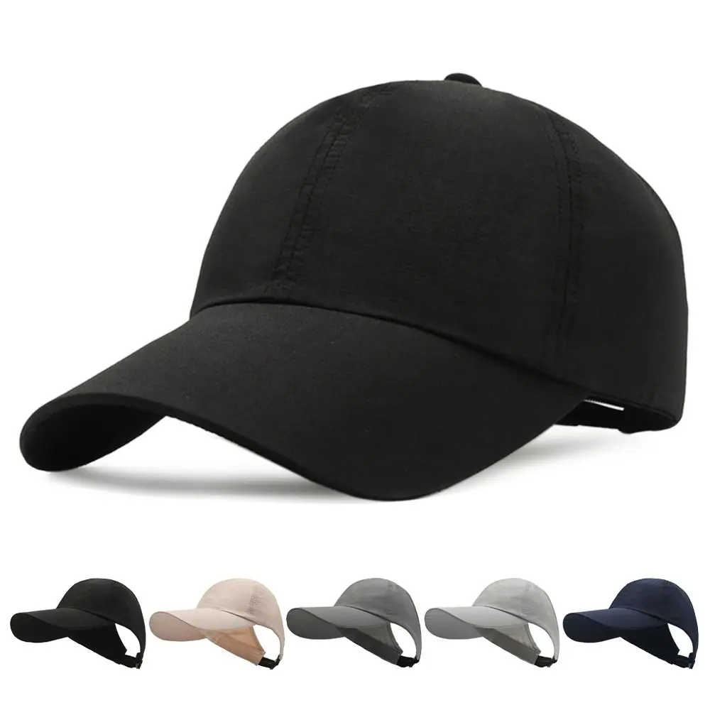 Summer New Ponytail Quick-Drying Sunscreen Hat Fisherman Hat Women Shade Cap Uv Protection Soft Top Hat