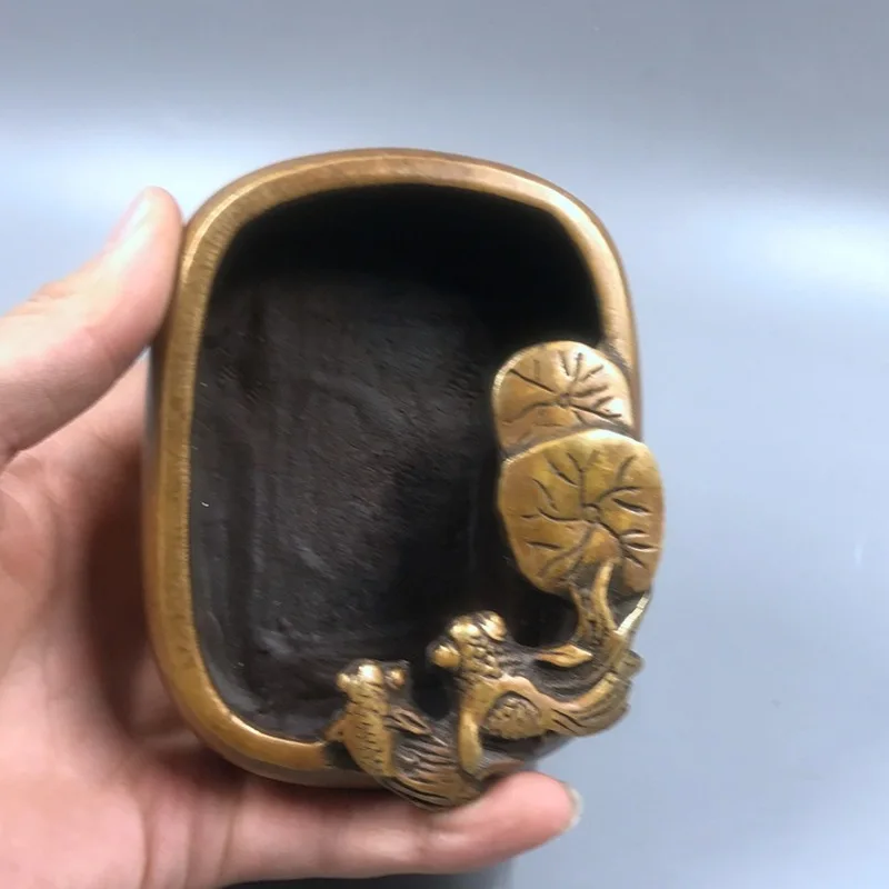 Wholesale Antique Replicas Pure copper ashtray, inkstone, and other traditional Chinese stationery items for home decoration Squ