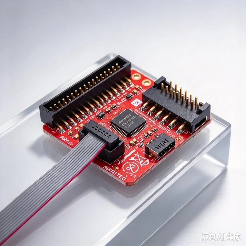 Socket ARM-JTAG-20-10 JTAG 20PIN To 10PIN Adapter Board With Ribbon Cable Fits J-Link V8 V9 Debug Tool