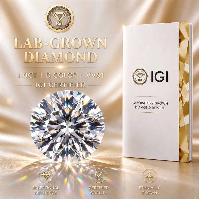 100% Real Lab-grown diamonds IGI certified D VVS-VS 2CT HPHT 3EX cut suitable for DIY setting shiny round diamond wholesale