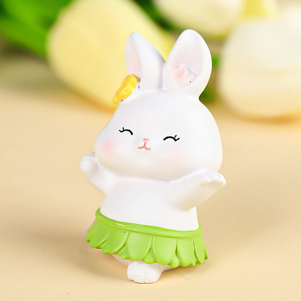 

3pcs Miniature Rabbit Model Crafts Resin Bunny Cake Topper Decoration Easter Gifts nament Figurines