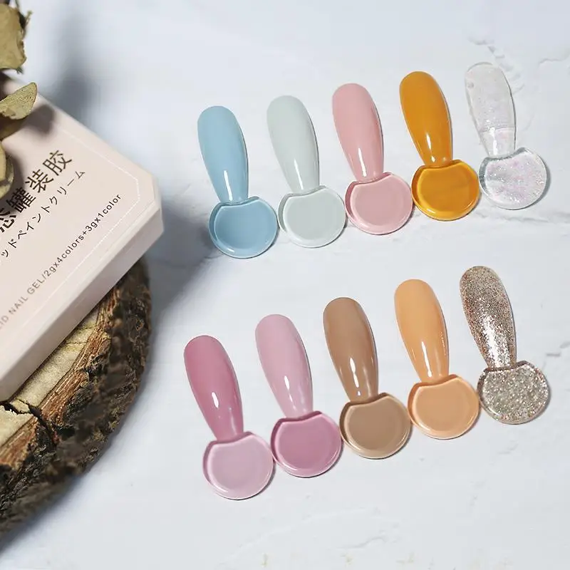 5/12 สีครีมจิตรกรรมเจลเล็บยาวนานความอิ่มตัวสูง DIY Design Quick ดอกไม้สีแกะสลักเจลเล็บ