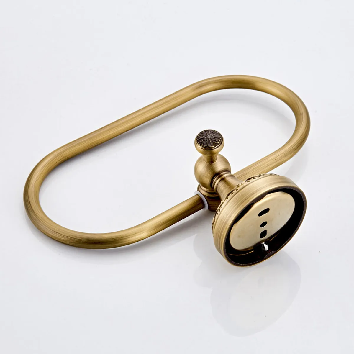 Copper Towel Ring Wall Mounted Modern Oval Bathroom Towel Holder Rust Proof Heavy Duty Space Saving Decorative Fixture for Small