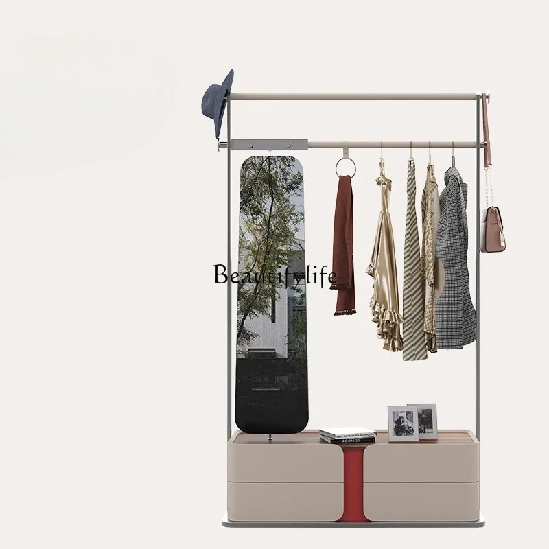 05 FG17Bedroom Floor-standing Coat Rack Storage Cabinet Integrated High-end Villa Stainless Steel Clothes Rack
