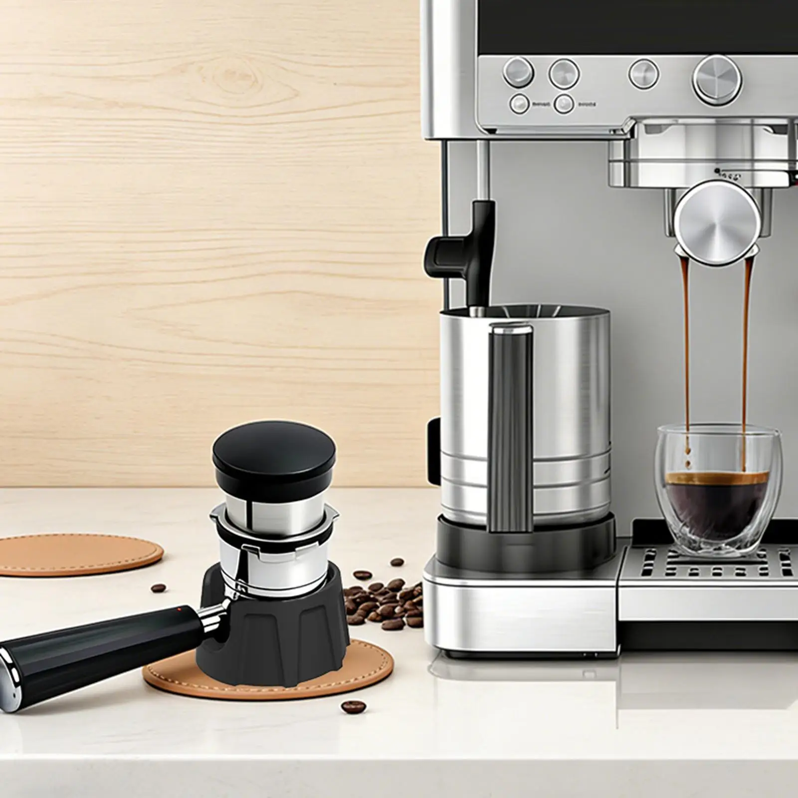 Coffee Tamper Base Portafilter Support Stand, Stability, Portable, Premium Portafilter Holder Cafe Accessories for ES601