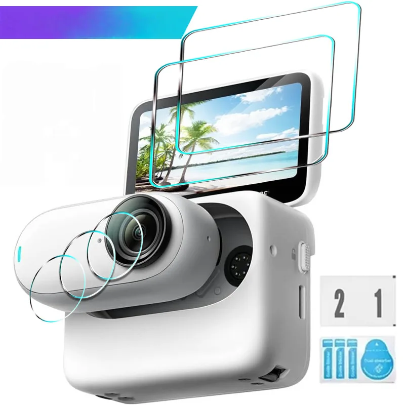 For Insta360 GO 3S Tempered Glass Screen Lens Protector Anti-scratch HD Clear Bubble-Free Ultra-Thin Shockproof Action Camera Ac