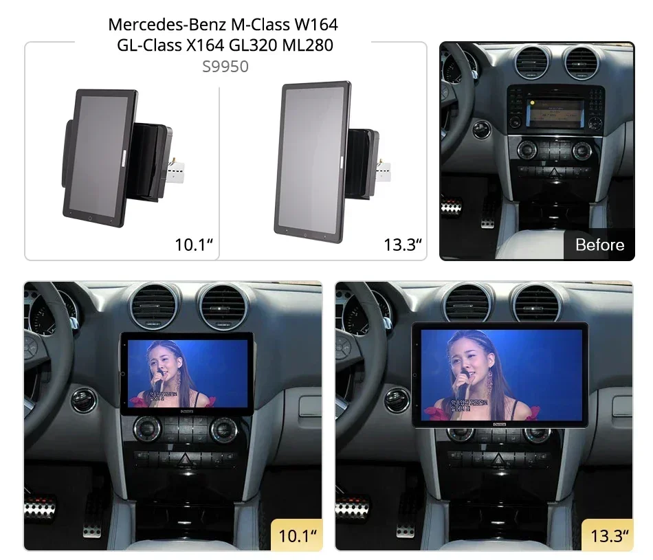 Android10.0 Ownice Car Radio Auto for Mercedes-Benz M-Class W164 GL-Class X164 GL320 ML280 13.3'' 7862 512 No DVD Nano 1920*1080