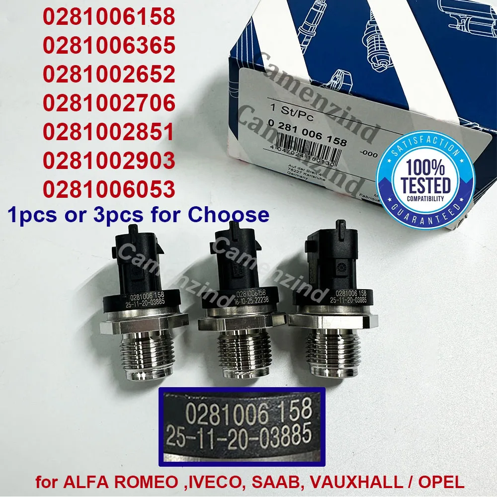 

Датчик давления в топливной рампе 1/3 шт. 0281006158 0281006365 0281002652 0281002706 0281002851 0281006053 для ALFA ROMEO IVECO SAAB