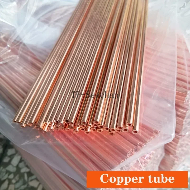 T2 Copper Tube OD 1.5~10mm Hollow Capillary Copper Round Pipe CNC Metal ID 1mm~8.5mm  Air Conditioning Refrigeration Coil