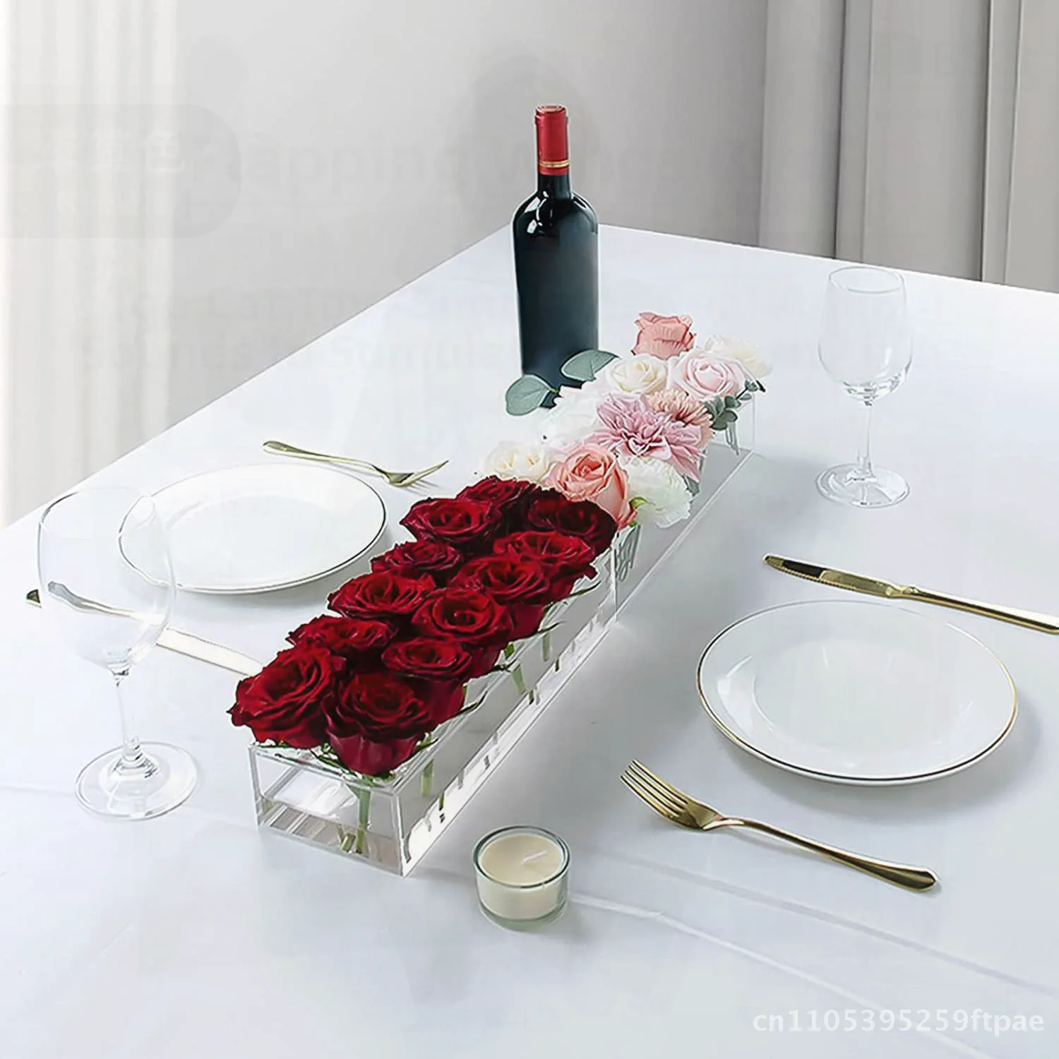 Transparent Acrylic Flower Stand Hydroponic Pot Nordic Creative Rectangular Vase Home Decoration Handmade Splicing Various Sizes