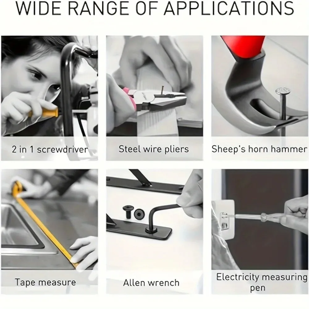 

Прочный розово-желтый набор инструментов для самостоятельного ремонта, металлический компактный набор ручных инструментов для дома, для повседневных ремонтных работ