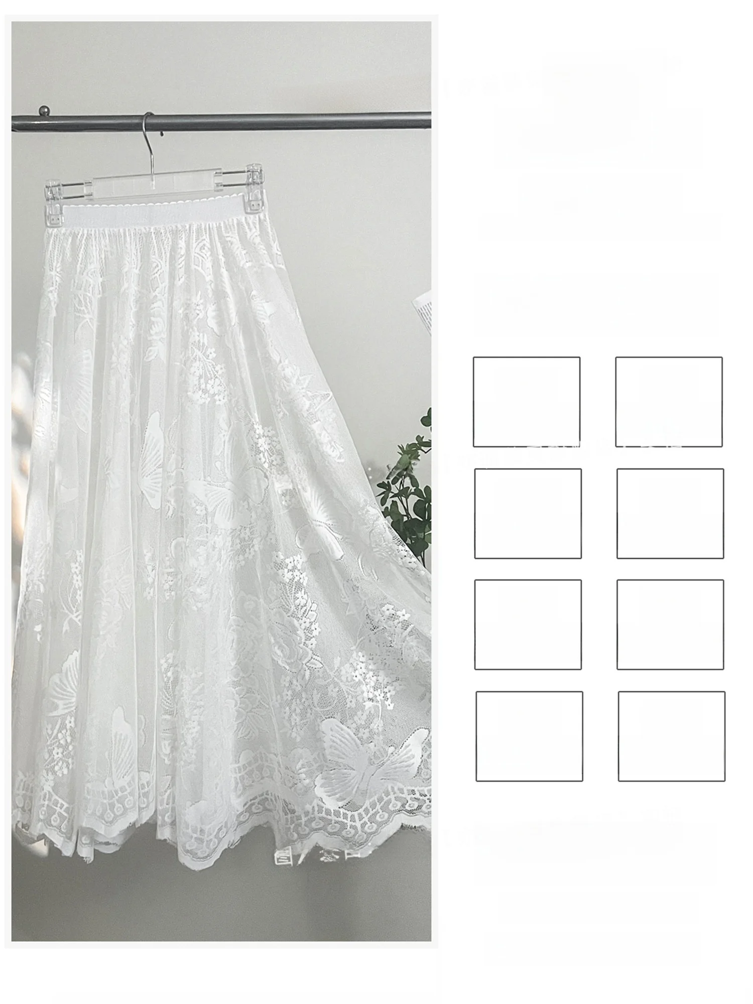 レディース ミドル丈 Aラインスカート レーストリム フレアスカート インナーウェア 夏新作 スレ ハイウエスト フェアリースカート ポリエステル生地