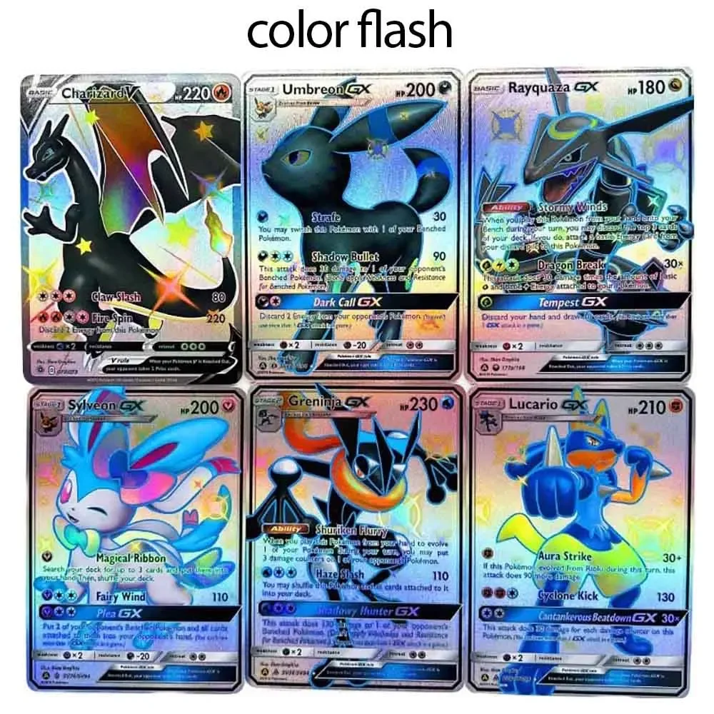 Pokémon โฮมเมด53ชิ้น Charizard greninja ptcg แฟลชการ์ดแบบหักเหของสะสมอะนิเมะของขวัญการ์ด