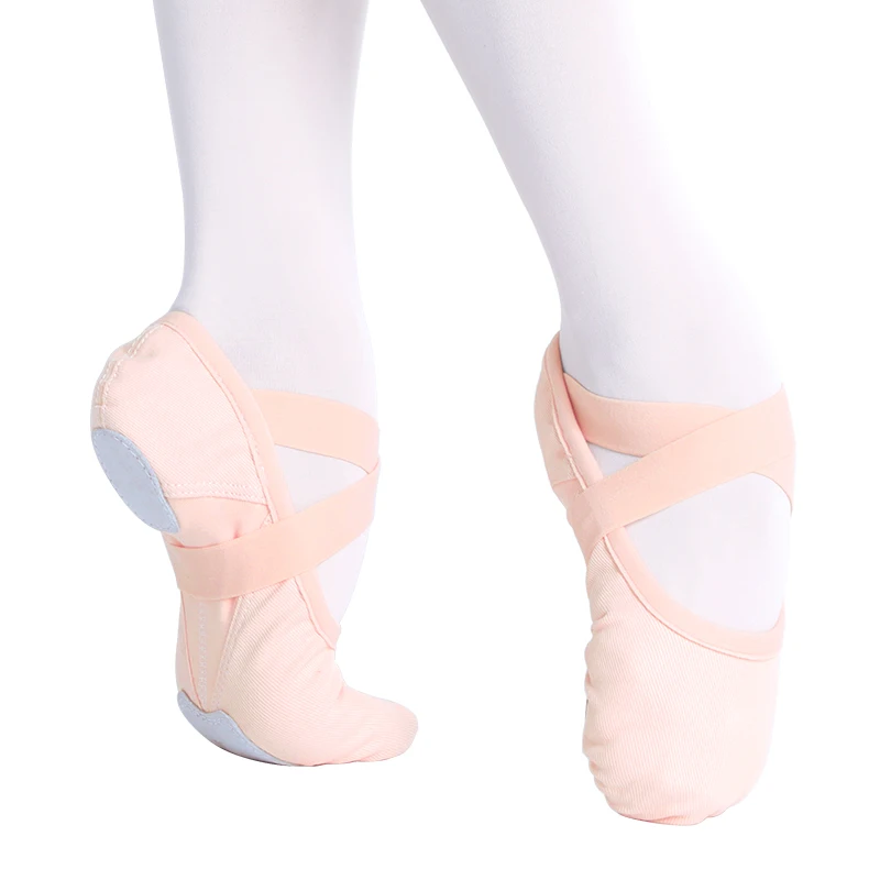 Women's Twill Elastic Ballet Dance Shoes Single Shoelace Soft Sole Dance Training Slippers