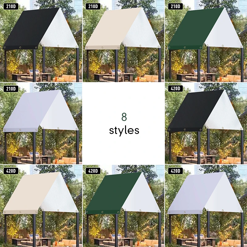 210D/420D PatioPlayground Canopy Top Cover Patio Replacement Tent Cloth Gazebo Terrace Sunshade Dust Shield Swing Top Cover