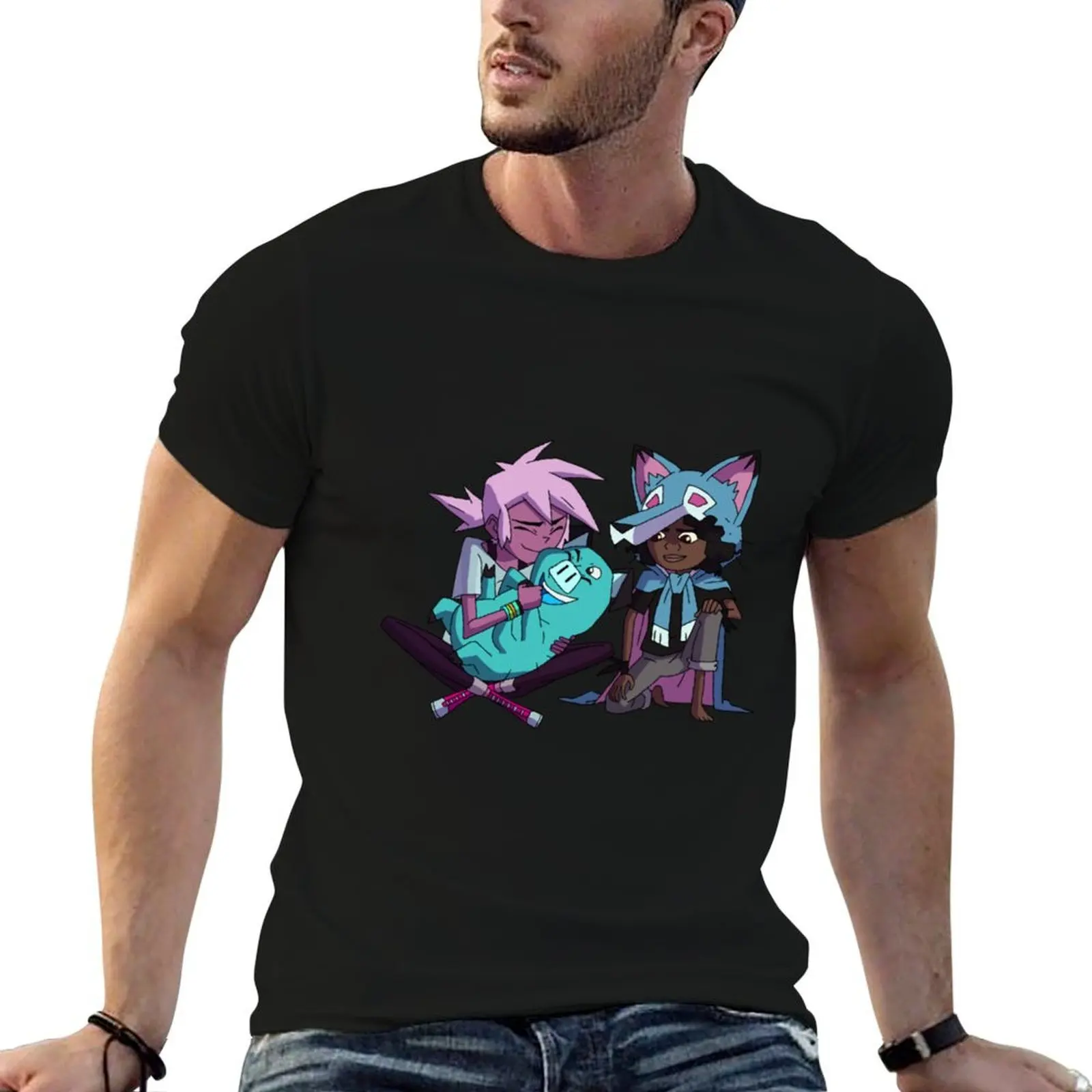 

Kipo, Wolf _amp_ Mandu - Kipo And The Age Of Wonderbeasts T-Shirt t shirt man plain cotton t shirts man 100% T-Shirt