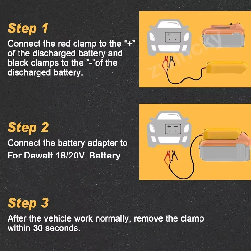 For Dewalt 20V Battery High Quality Car Emergency Start Power Automotive Battery Charging Treasure Automotive Jump Starter