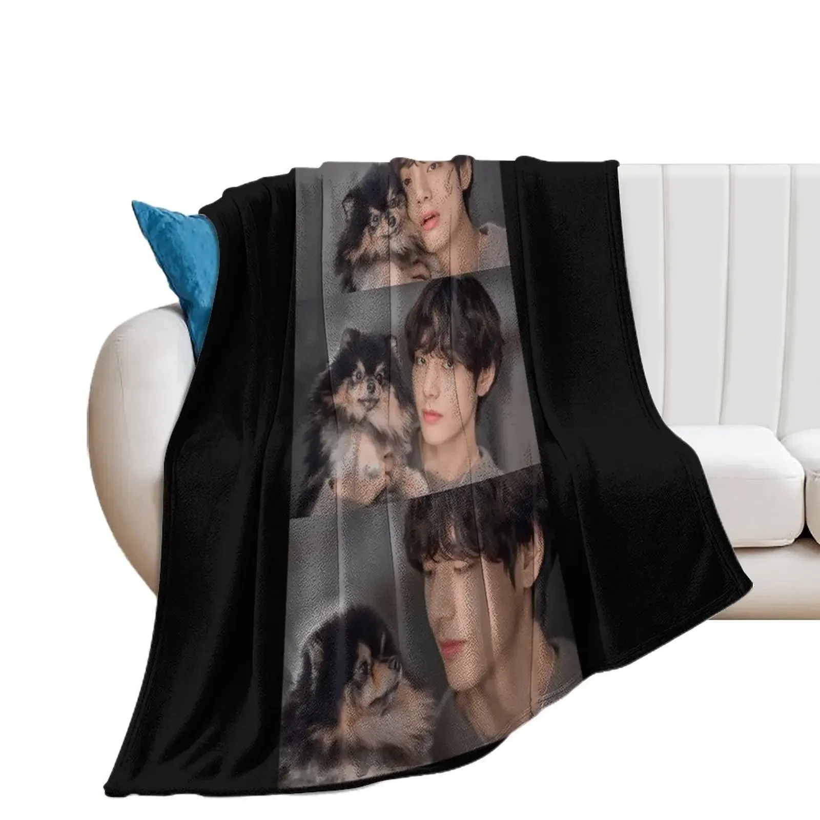 Yeontan Throw Blanket Plaid on the sofa Summer Hairys Blankets