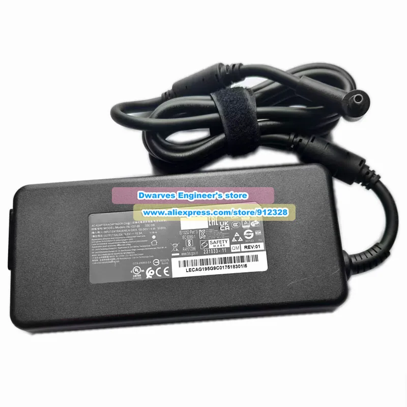 Genuine PA-1331-68 AC Adapter 19.5V 16.9A 330W Charger for Liteon ThundeRobot R16 2025 RTX5080 Gaming Laptop 4.5*2.8mm