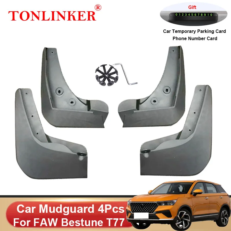 

TONLINKER Mudguard For FAW Bestune T77 2020 2021 2022 Mud Flaps Auto Mudguards Splash Guards Fender Mudflaps 4Pcs Car Accesories