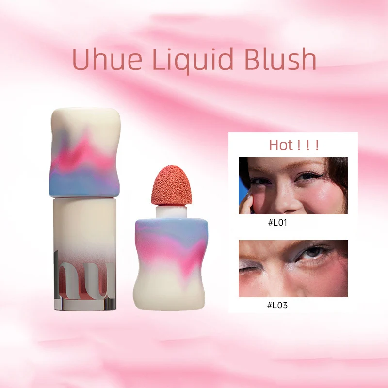 

Uhue Liquid Blush Lightweight Natural Multi-ues Lips Cheek Blusher Longlasting Shimmer Watery Rouge Cream Blush Face Base Makeup