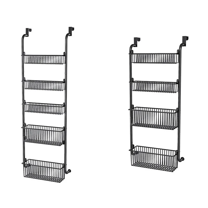 Door Food Pantry Metal Storage Box Adjustable Cabinet Door Storage Rack Bathroom Door Rear Finishing Hanger