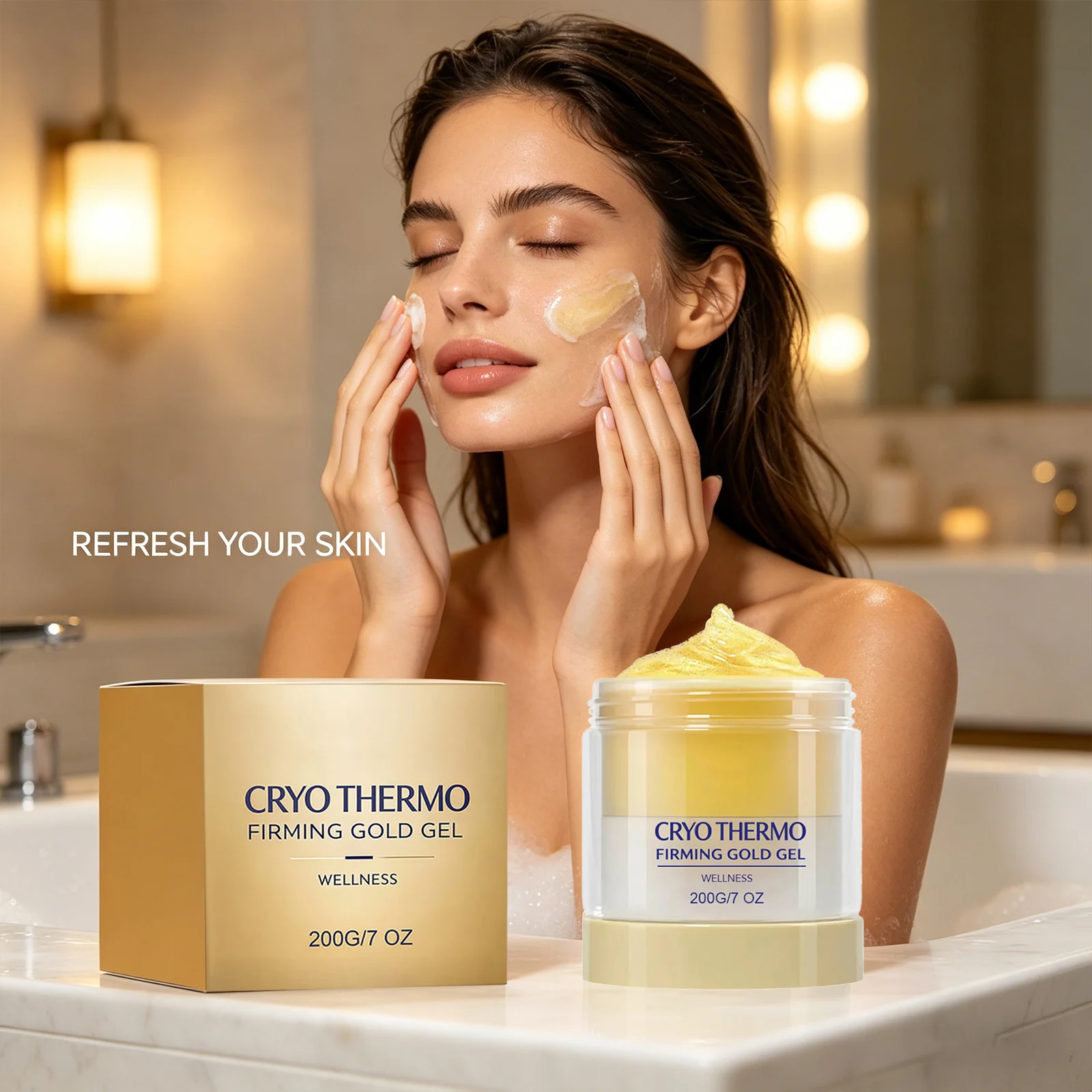 Firming Gold Face Cream Moisturizing Accelerate Fat Metabolism Improve Skin Elasticity Reduce Sagging Wellness Body Massage Gel view 5