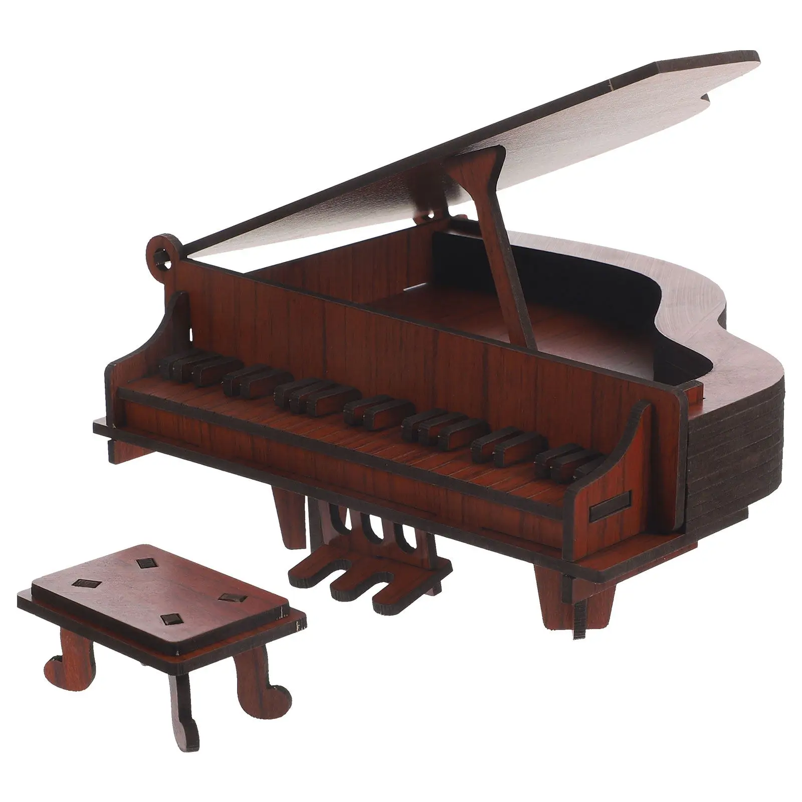 

1 Set Wooden Puzzle 3D DIY Piano Crafts Educational Puzzle Enhance Concentration Hand-Eye Coordination Cognitive