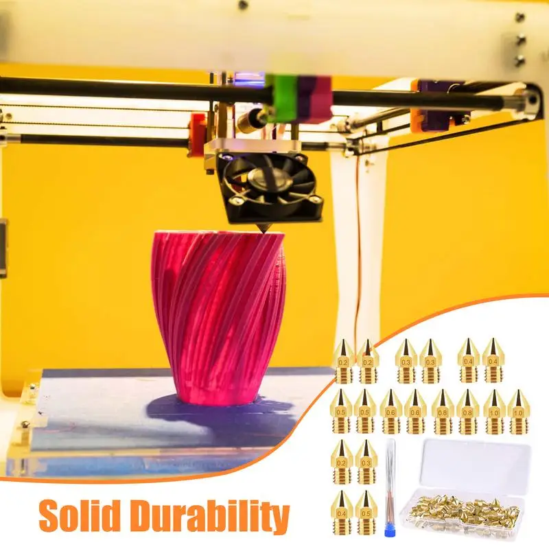 3D Printer Nozzle Tool 70 Pieces Brass Nozzles 3D Printer Nozzles Flexible Hotend Nozzles With Tools For Home Users Business