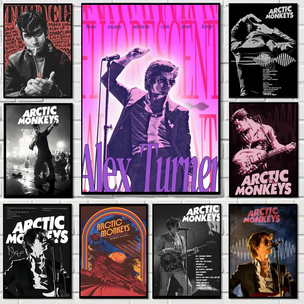Alex Turner Singer Indie Rock Poster Self-adhesive Advanced Aesthetic Printing Paper Wall Art for Living Room Home Decor