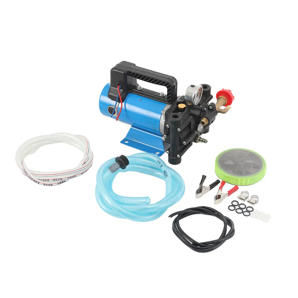 Landwirtschaftliche elektrische Hochdruckpumpe, 24 V, 16 l/min, Doppelzylinder-Kolbenpumpe, Sprühen, Bewässerung, Autowaschanlage, Pestizidsprüher – Detail 19