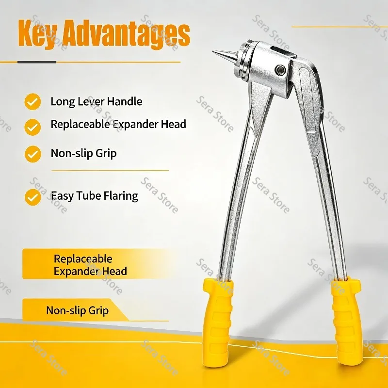 Lever Type Refrigeration Copper Tube Expander CT-100, Manual Air Conditioner Pipe Expanding Tool for 10mm-42mm Copper Tubing